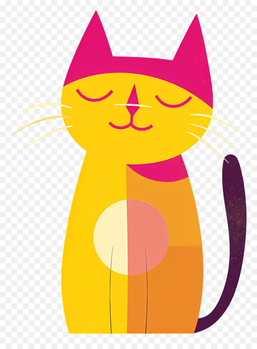 Karikatür Kedi，Sarı Kedi PNG