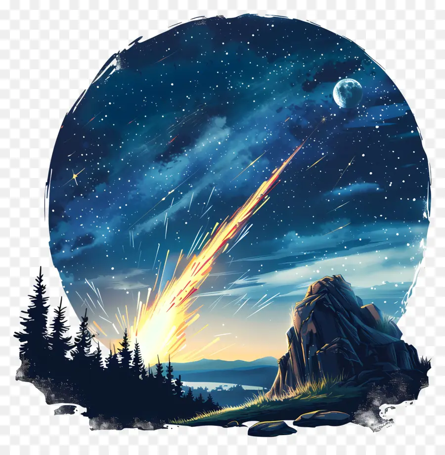 Meteor Izle Gün，Gece Gökyüzü PNG