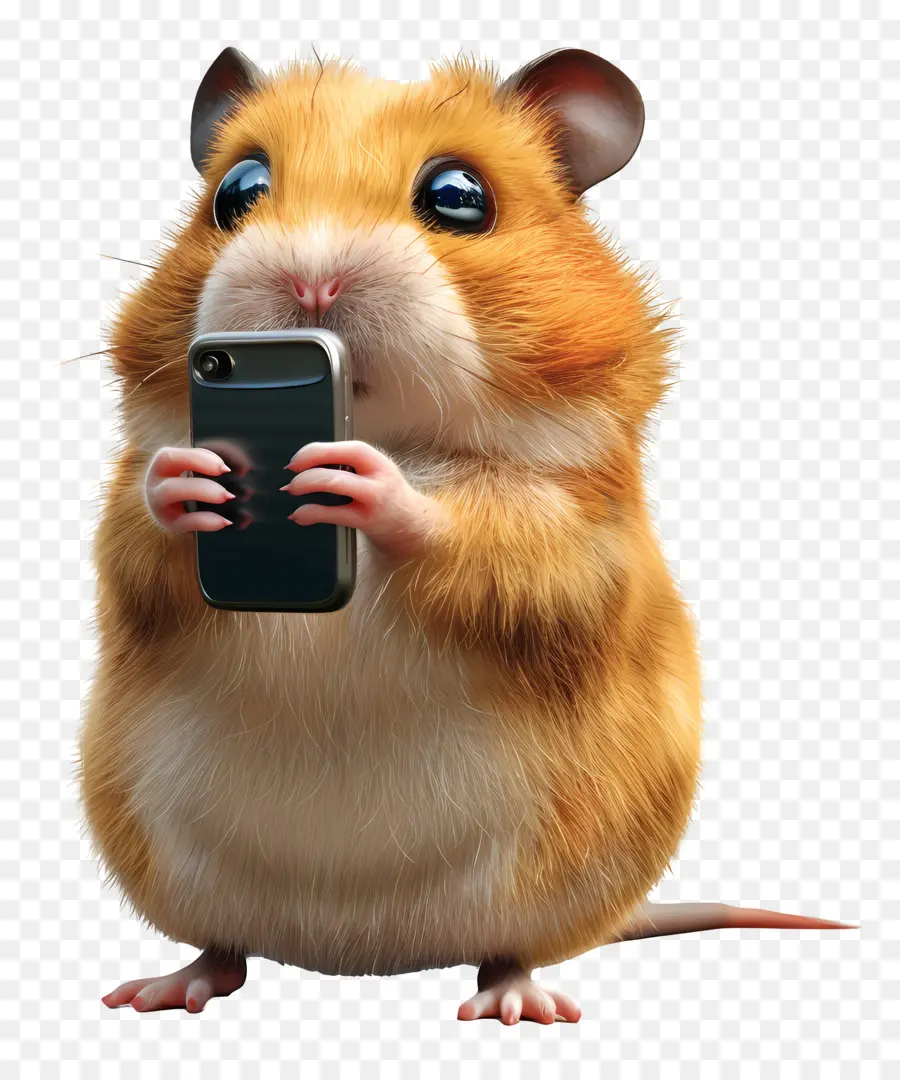 Selfie Hayvanı，Telefonlu Hamster PNG