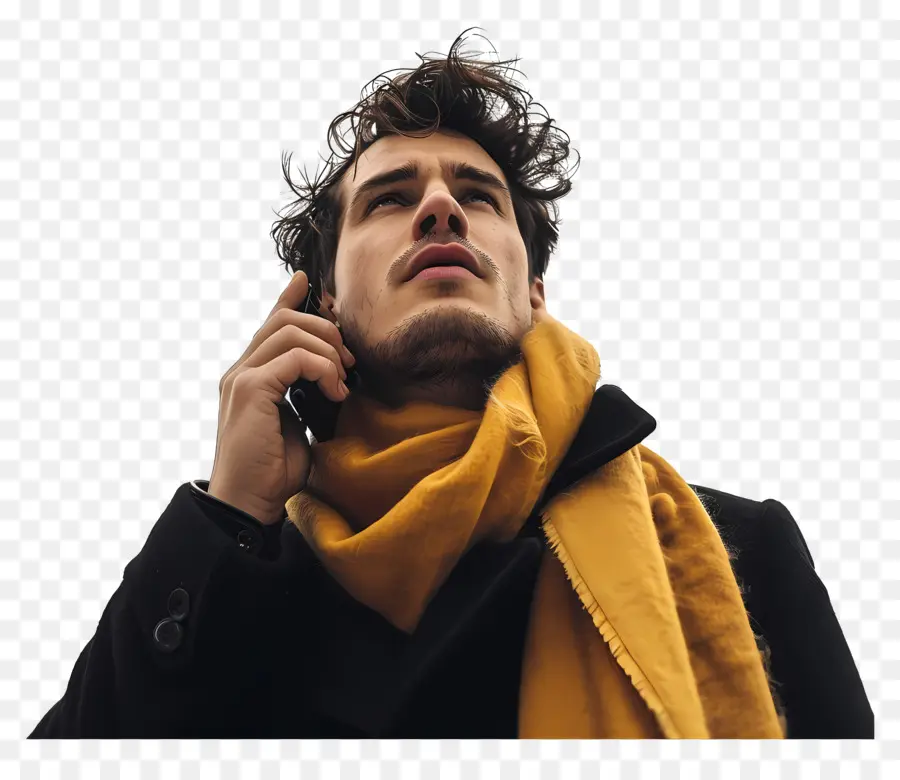 Telefonla Konuşan Adam，Eşarplı Adam PNG