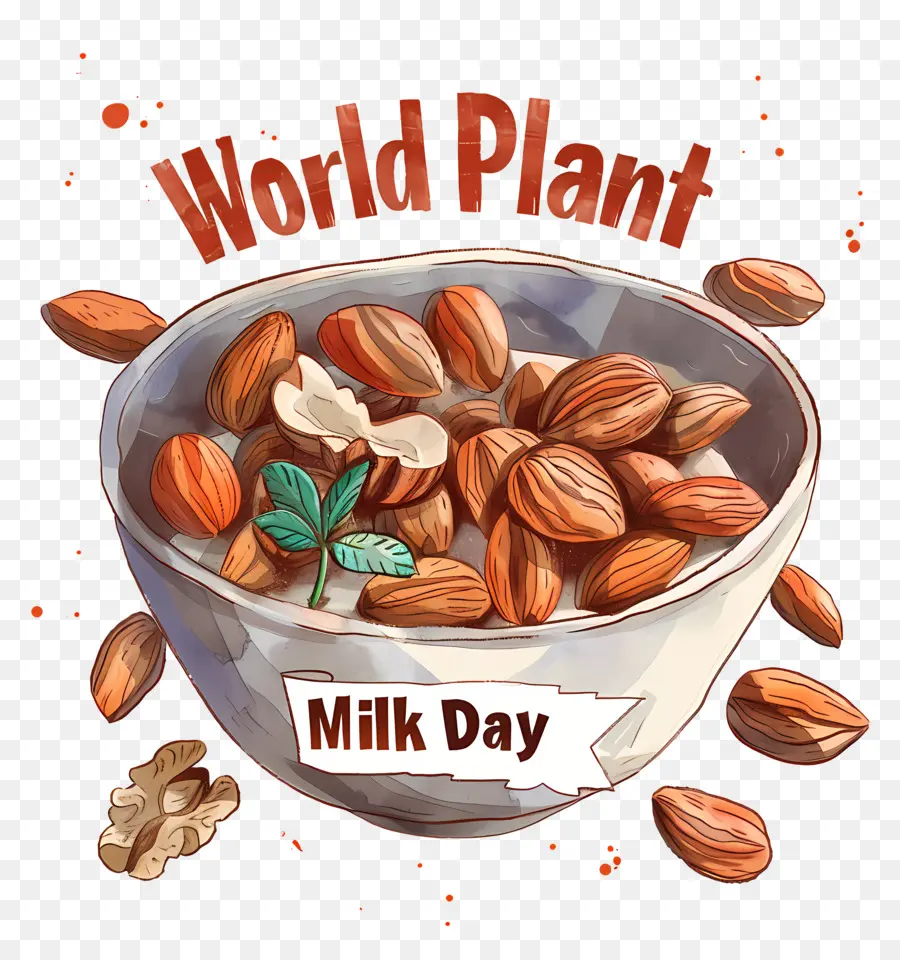 Dünya Bitki Süt Günü，Badem PNG