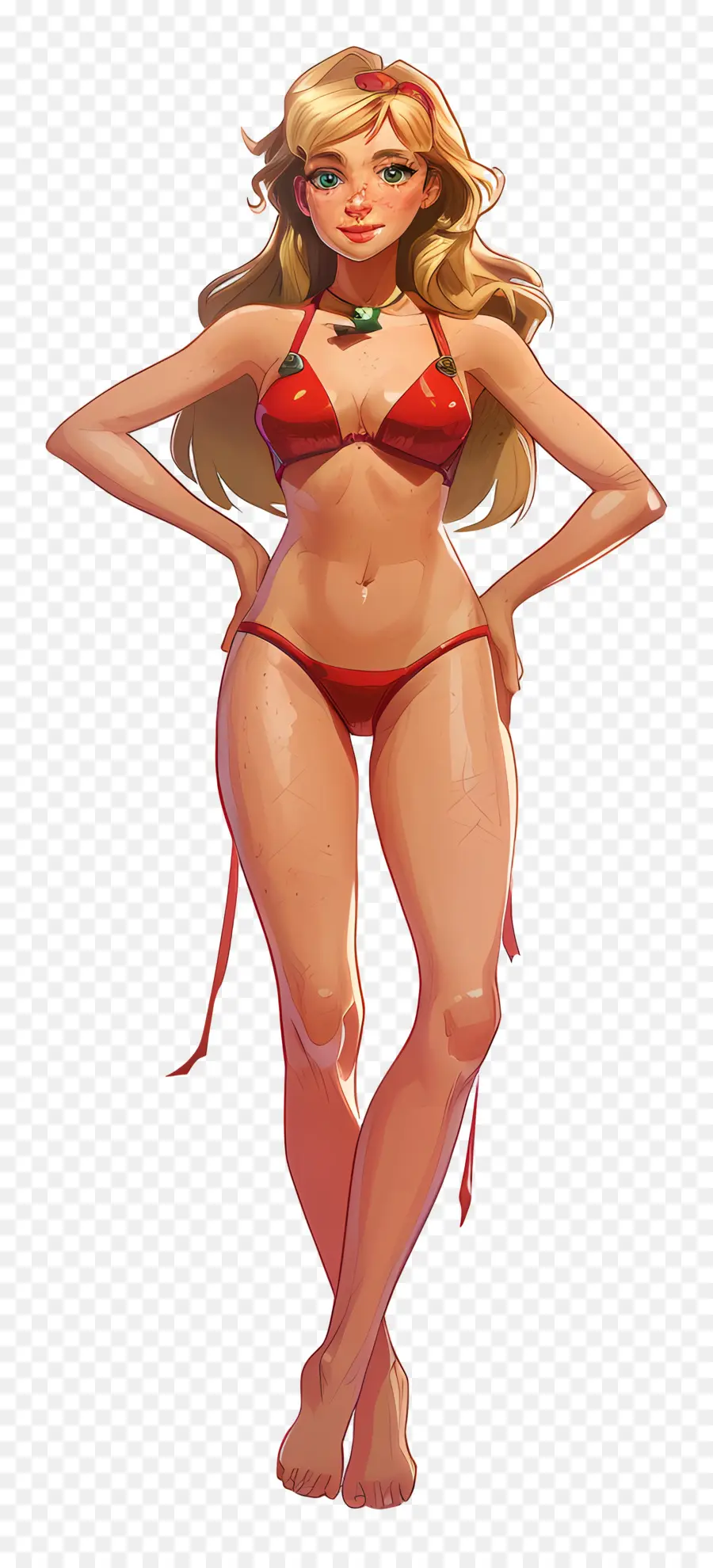 Bikini，Kırmızı Bikinili Kadın PNG