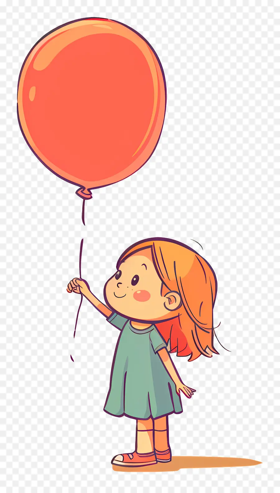 Küçük Kız，Sarı Balon PNG