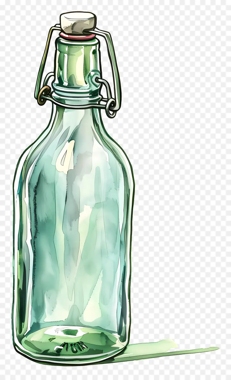 şişe，Yeşil Cam şişe PNG