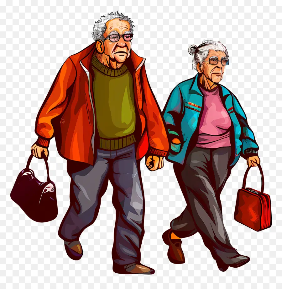 Yaşlılar Günü，Orta Yaşlı çift PNG