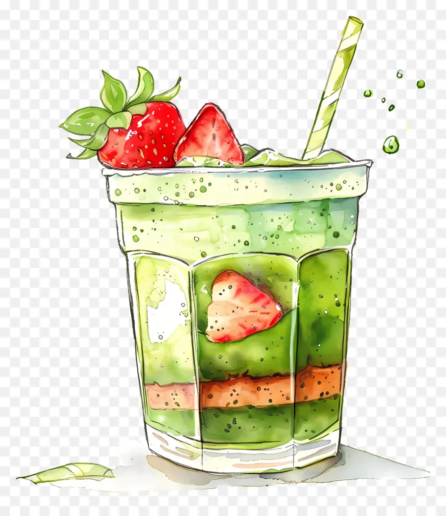 Matcha Içeceği，Yeşil Smoothie PNG