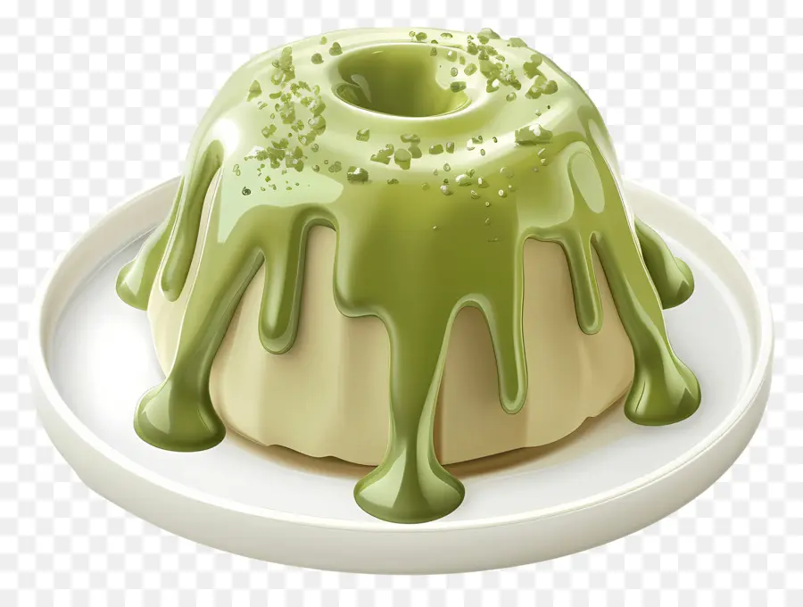 Matcha Lav Kek，Yeşil Puding PNG