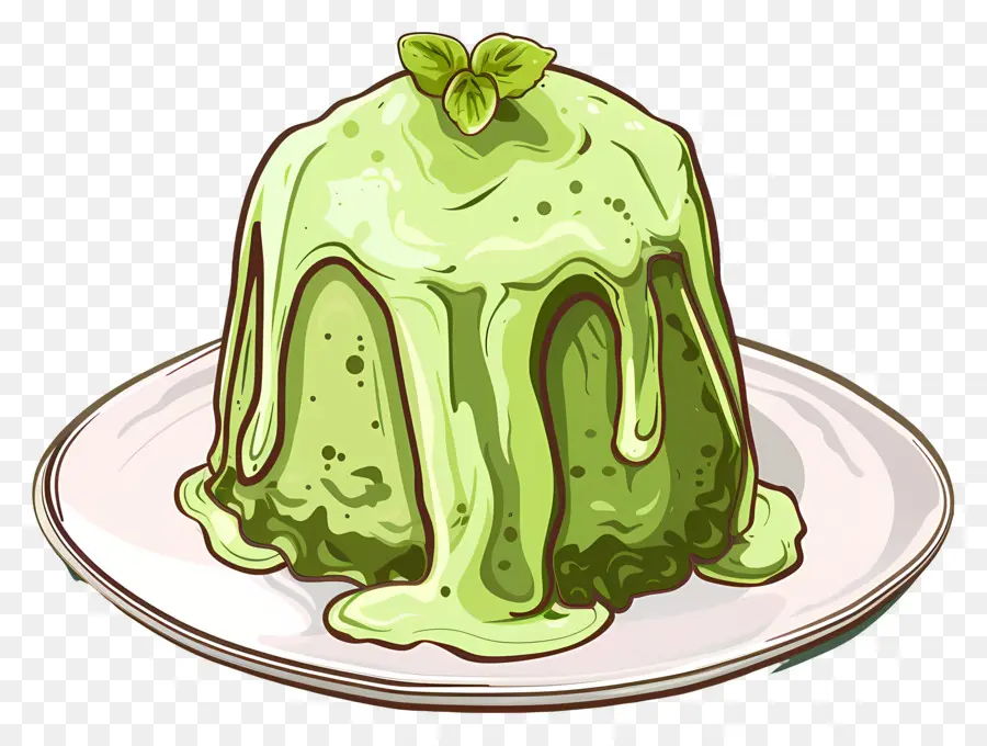 Matcha Lav Kek，Puding PNG