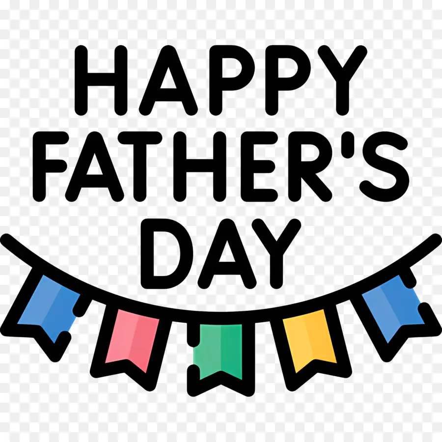 Mutlu Babalar Günü，Kağıt Bayraklar PNG
