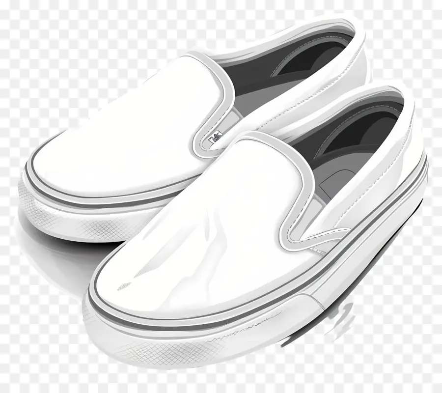 Slipons，Beyaz Spor Ayakkabı PNG