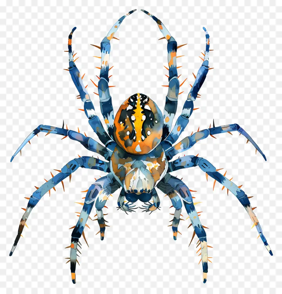 örümcek，Mavi Ve Turuncu örümcek PNG