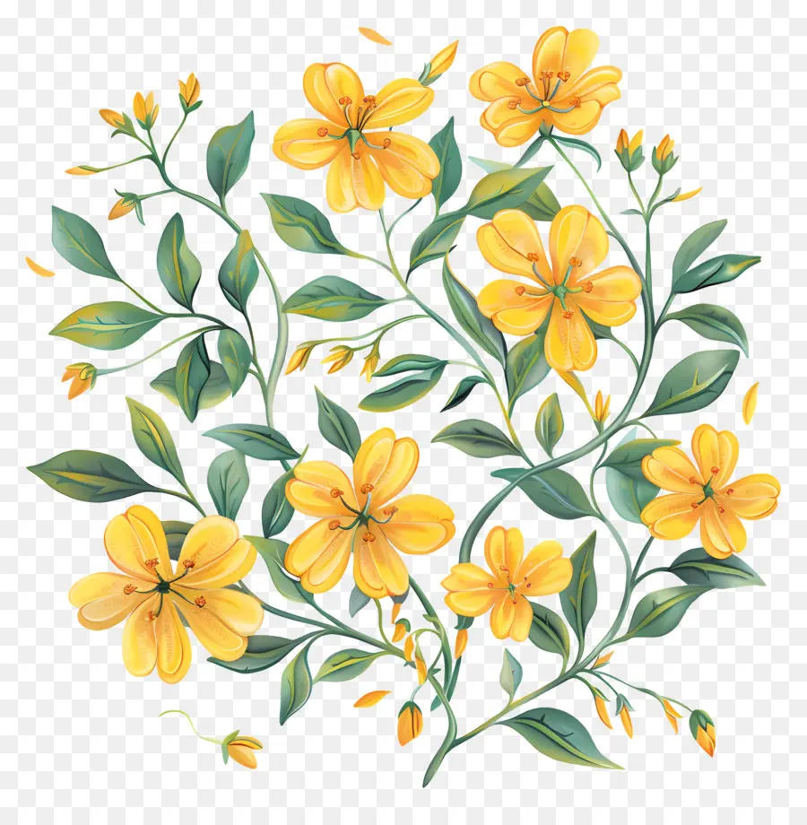 Sarı çiçek，Düzenleme PNG