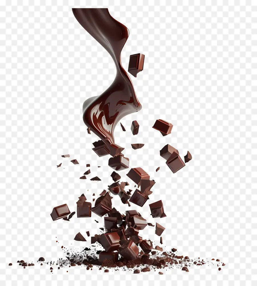 Düşen çikolata，çikolata Sıçrama PNG