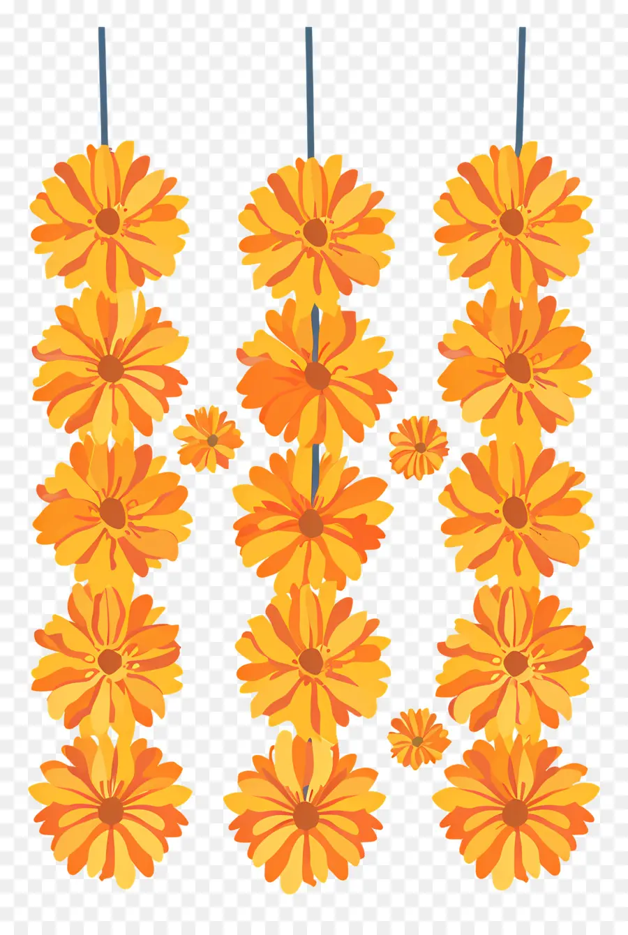 Düğün Marigold çelenk，çiçekleri PNG