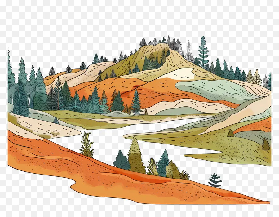 Yellowstone Ulusal Parkı，Peyzaj PNG