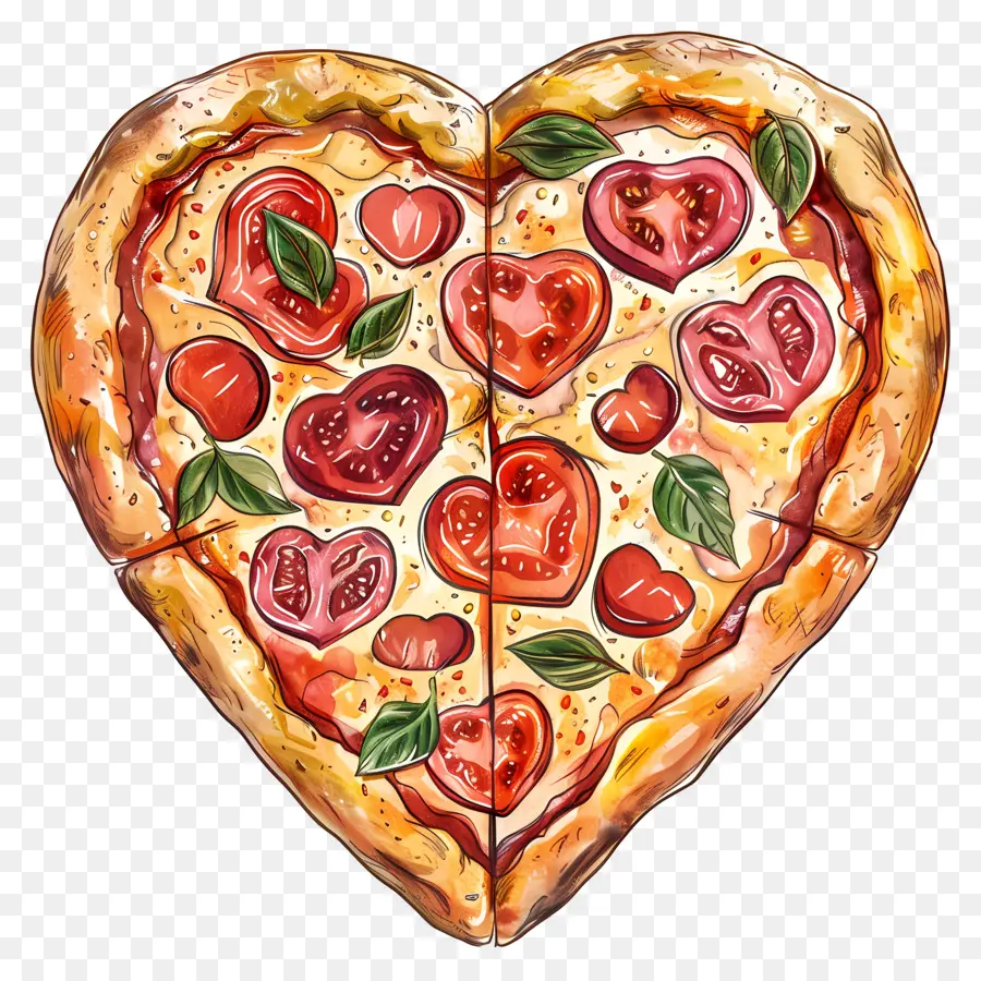 Kalp Şeklinde Pizza，Pizza PNG