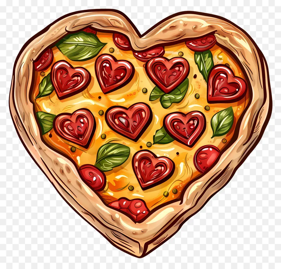 Kalp şeklinde Pizza，Kalp şeklindeki Pizza PNG