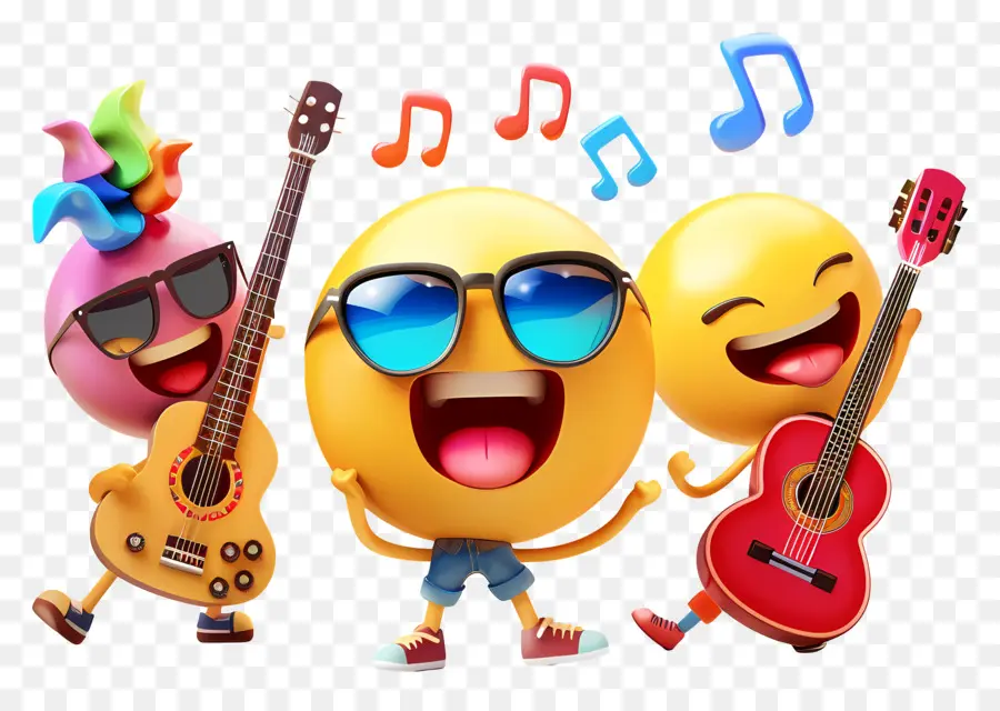 Yaz，Gitarlı Emojiler PNG