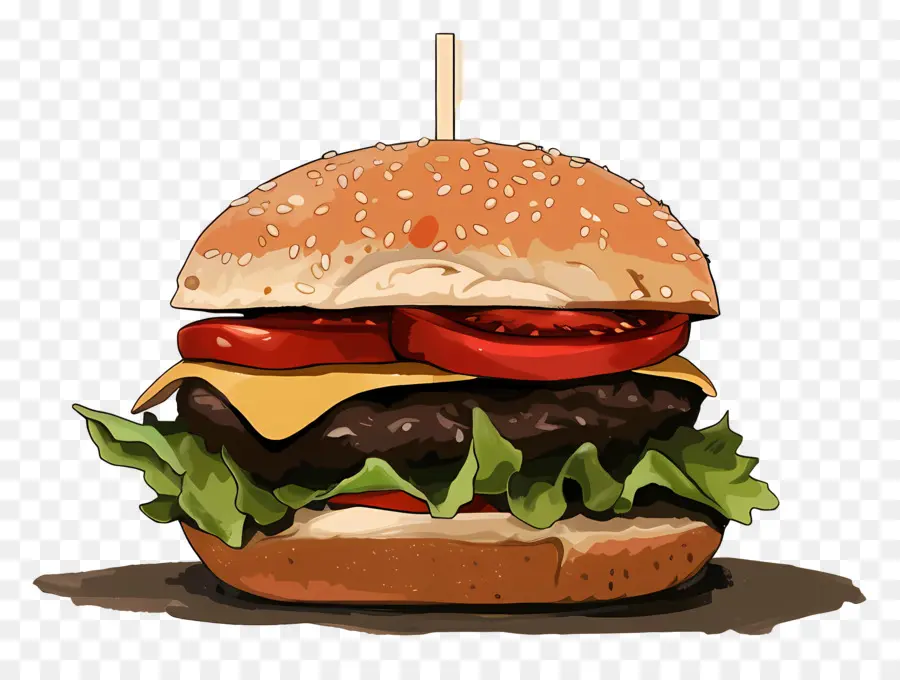 Sebzeli Burger，Hamburger PNG