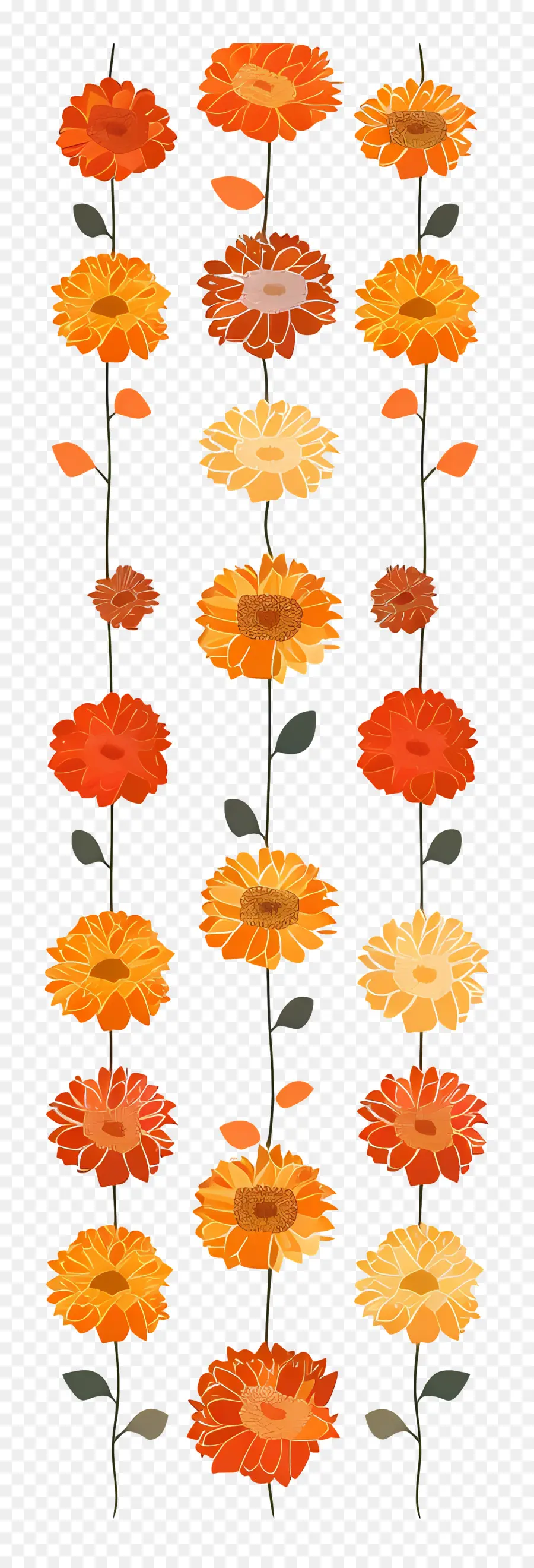 Düğün Marigold çelenk，Turuncu çiçekler PNG
