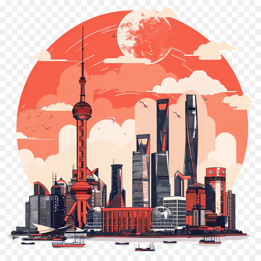 Shanghai Manzarası，şehir PNG