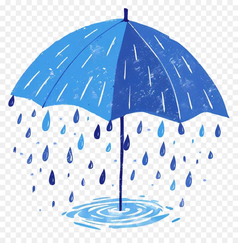 Yağmur，Mavi şemsiye PNG