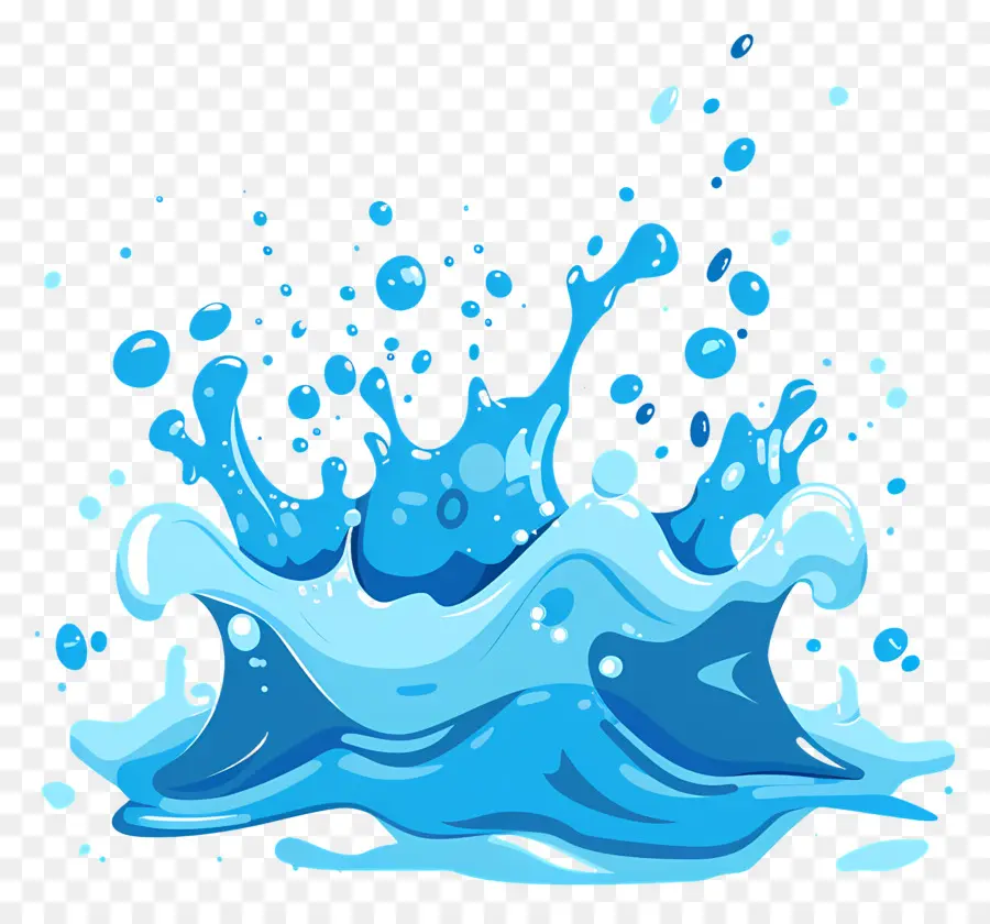 Su Sıçrama，Mavi Sıvı PNG