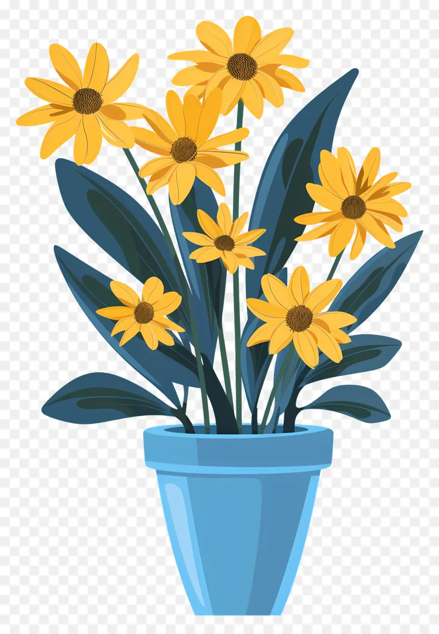 Sarı çiçek，Vazo Düzenlemesi PNG