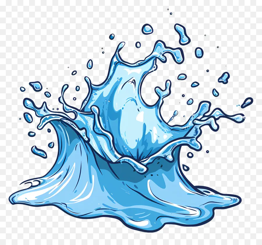 Su Sıçrama，Mavi Sıvı PNG