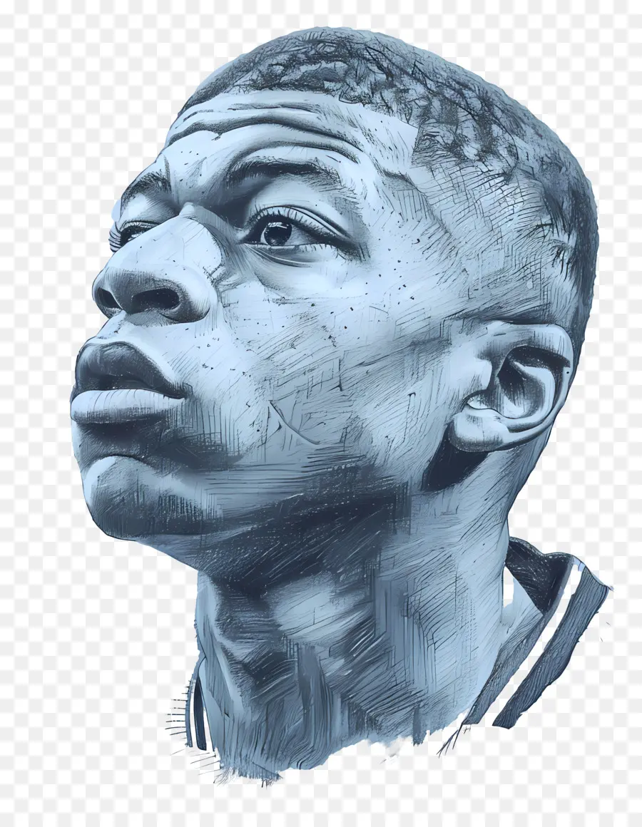 Kylian Mbappé，Portre çizim PNG