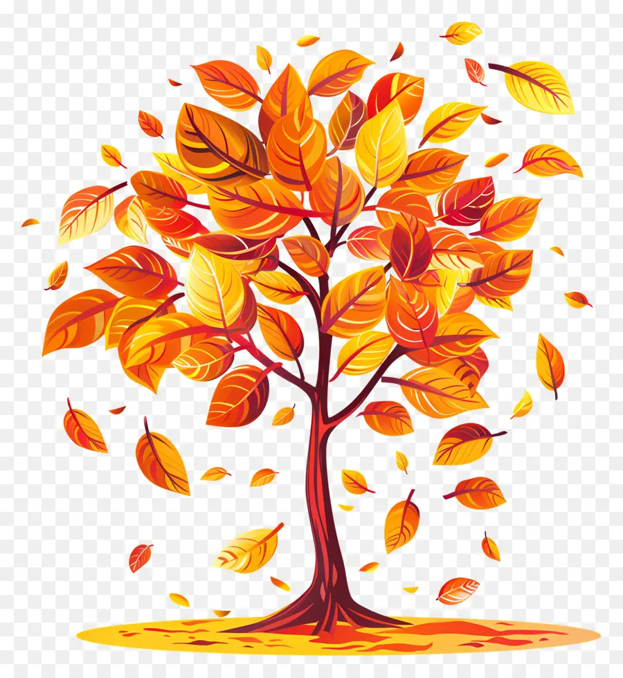 Sonbahar Ağacı，Düşen Yapraklar PNG