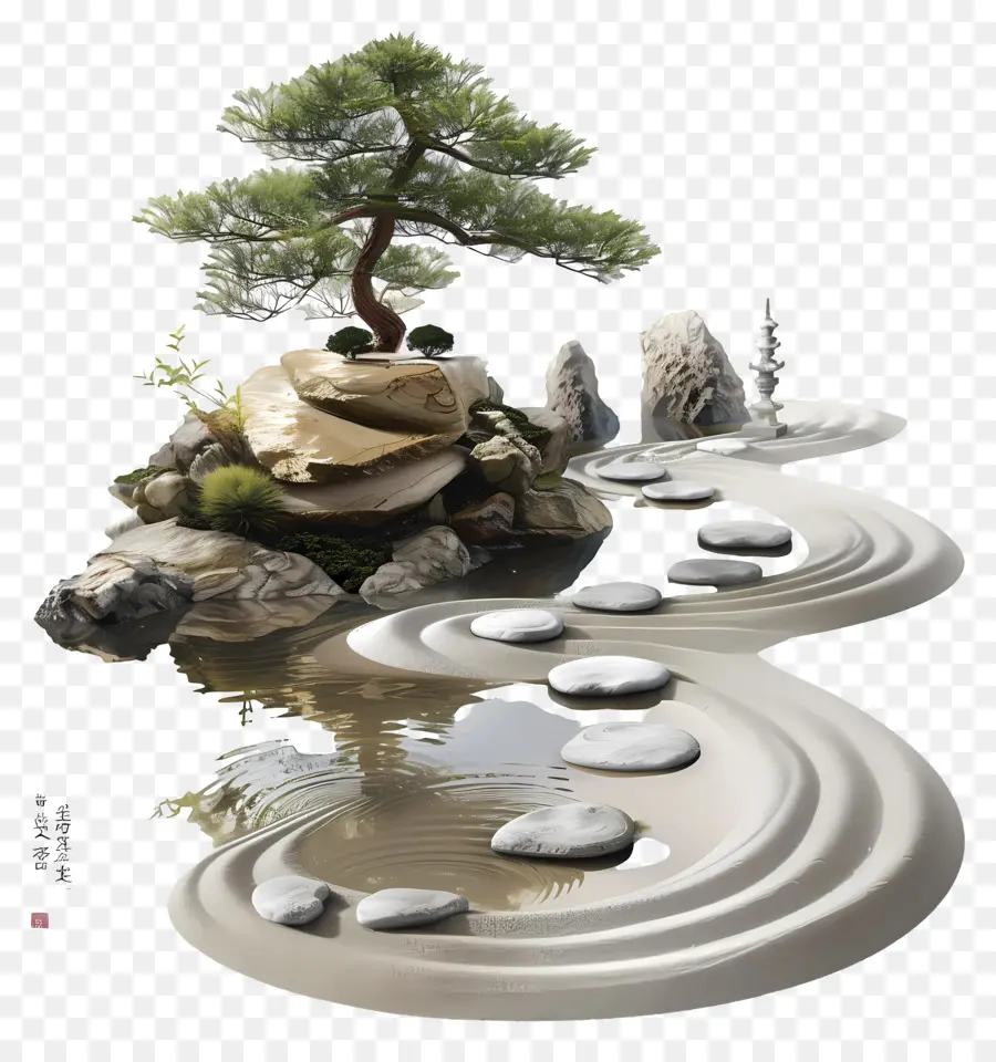 Zen Bahçesi，Japon Bahçesi PNG