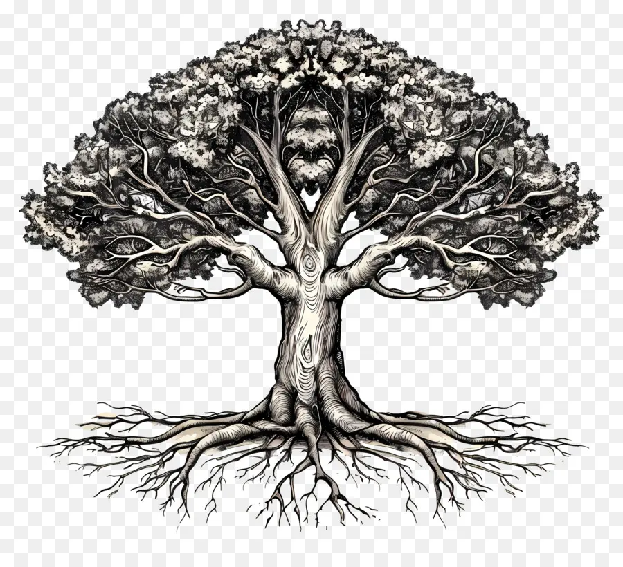 Kökleri Olan Ağaç ，Ağaç Sanat PNG