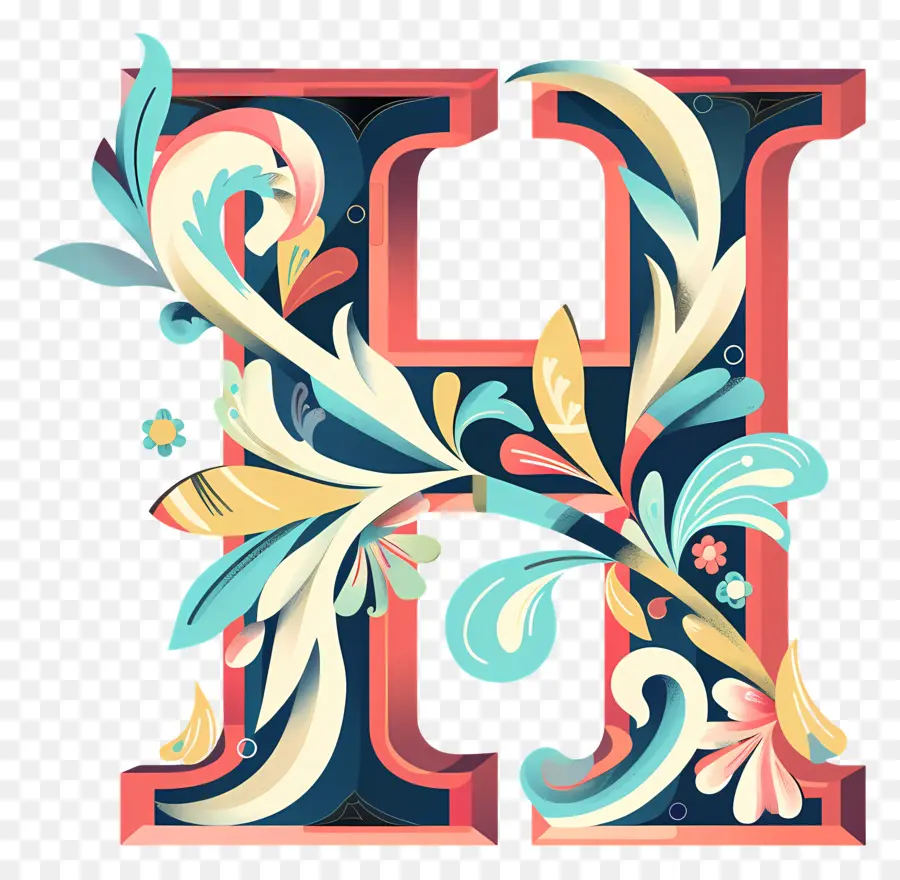 Mektup H，çiçek Mektup PNG