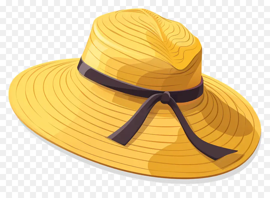 Güneş şapkası，Sarı Hasır şapka PNG