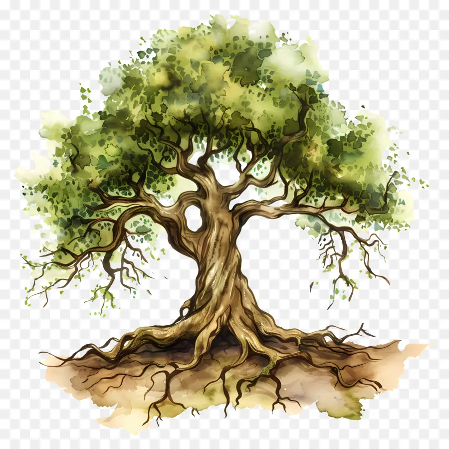 Kökleri Olan Ağaç ，Meşe Ağacı PNG