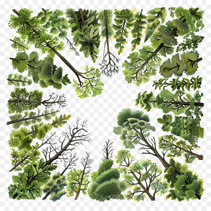 Orman Kanopisi，Ağaç Çizimi PNG