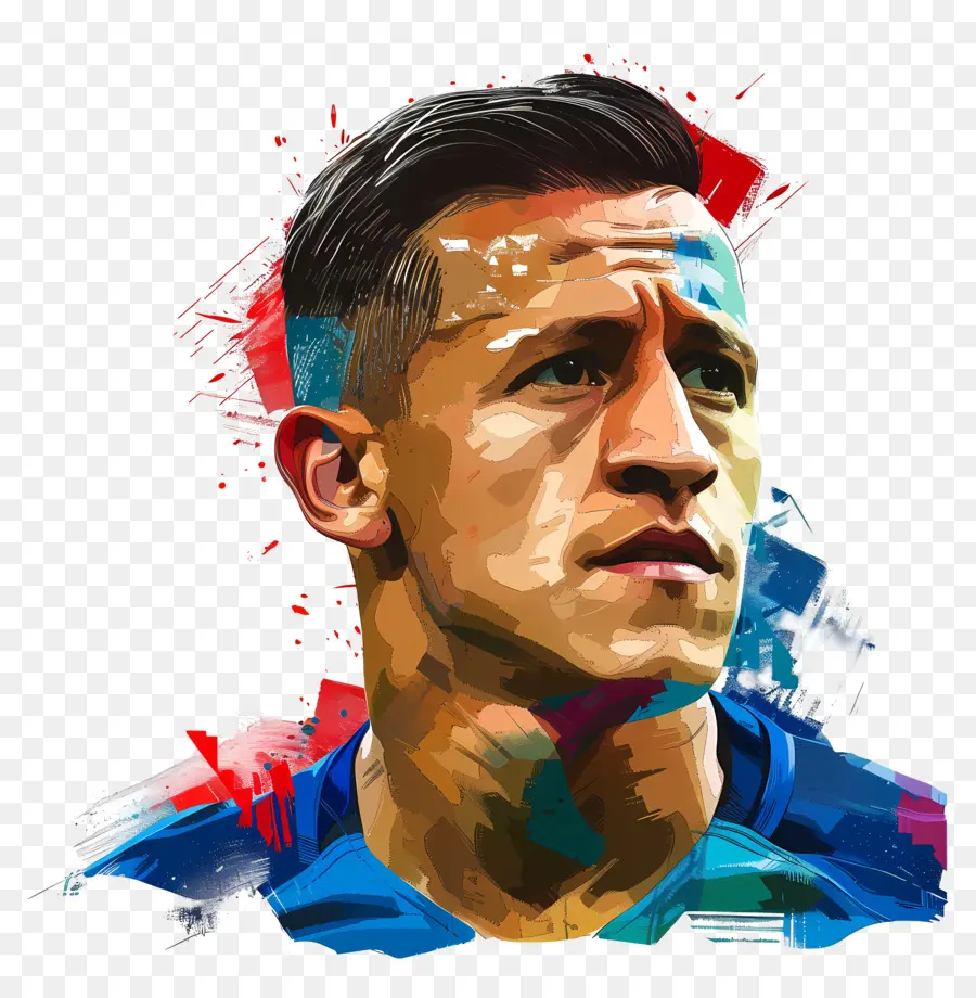 Alexis Sanchez，Dijital Sanat PNG