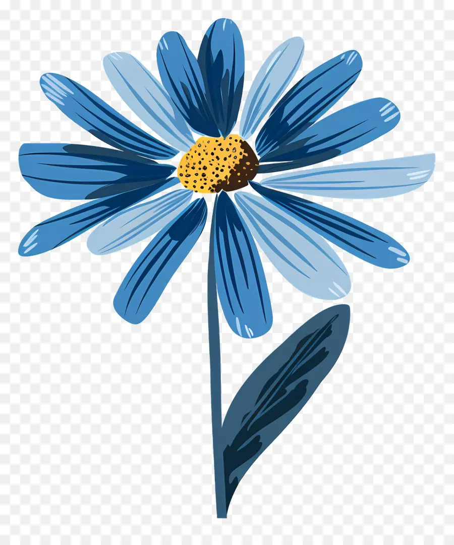 Mavi Daisy，Gerçekçi çizim PNG