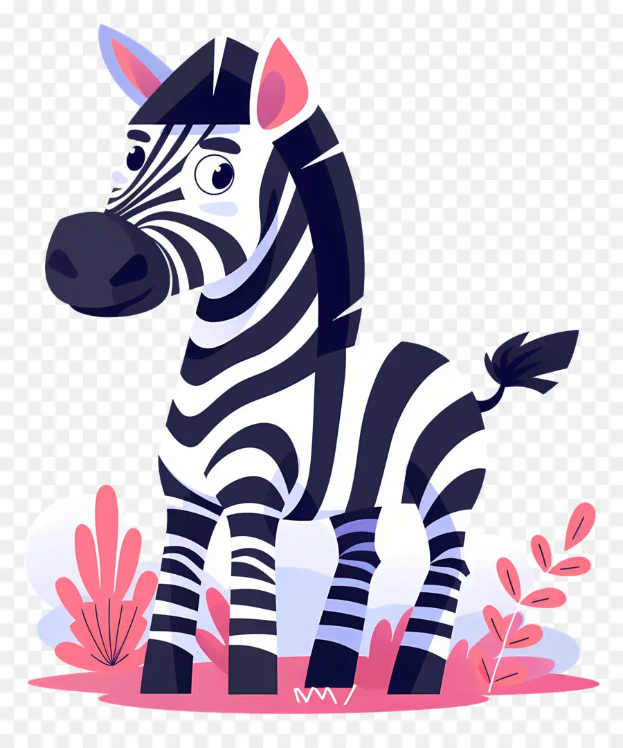 Karikatür Zebra，Ot PNG