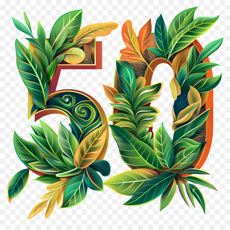 Sayı 50，Yaprak Sanatı PNG