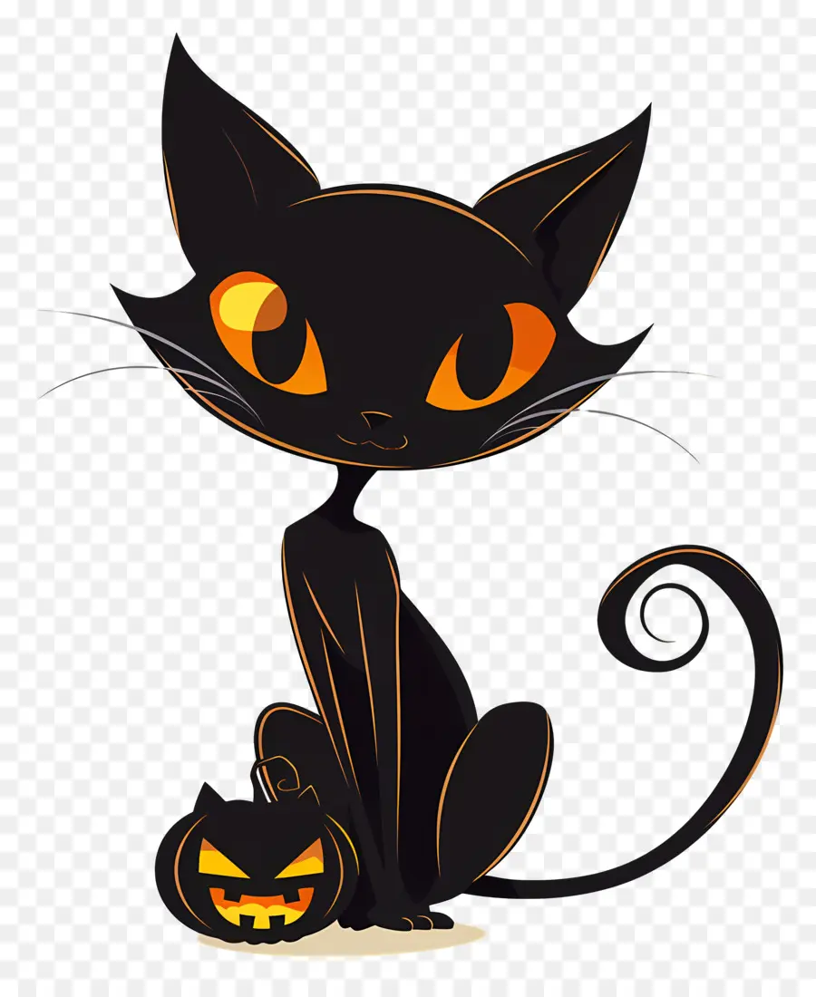 Cadılar Bayramı Kedi，Çizgi Film Siyah Kedi PNG