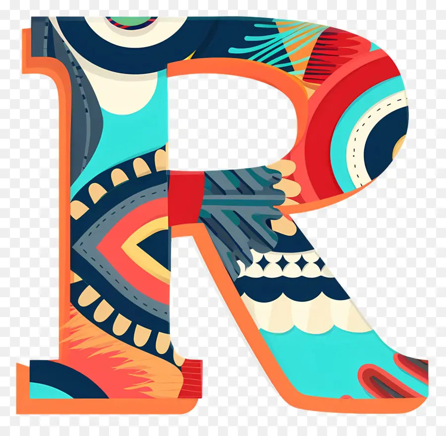 Mektup R，Dekoratif Harf PNG