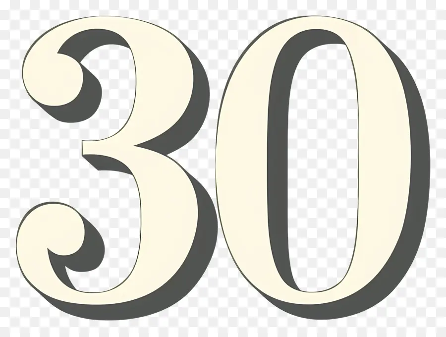 30 Numara，Sayı Tasarımı PNG
