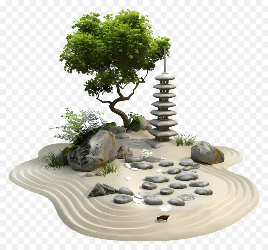 Zen Bahçesi，Japon Bahçesi PNG
