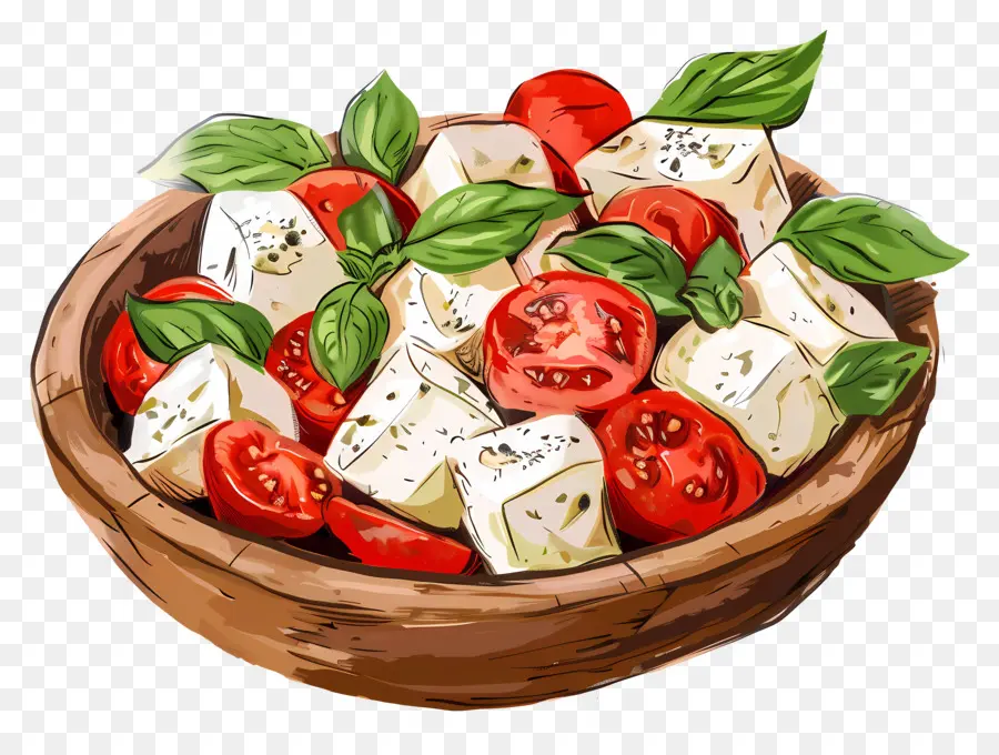 Caprese Salata，Beyaz Peynir PNG