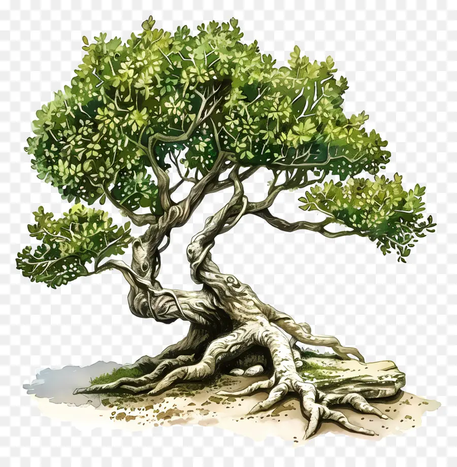 Kökleri Olan Ağaç ，Bonsai Ağacı PNG