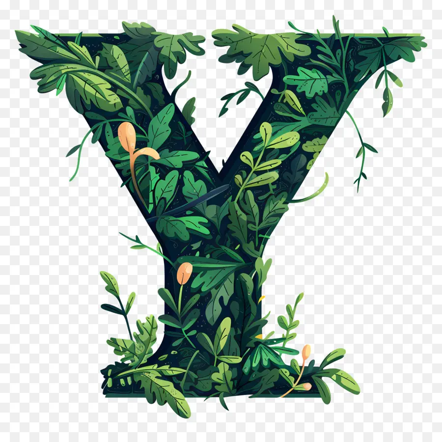 Mektup Y，Yeşil Bitkiler PNG