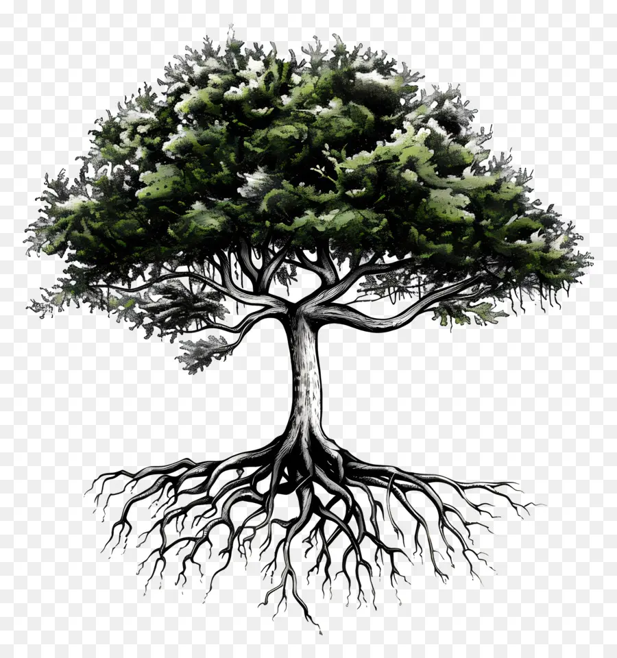 Kökleri Olan Ağaç ，Ağaç Kökleri PNG