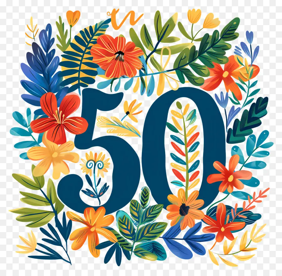Sayı 50，Çiçek Gücü PNG